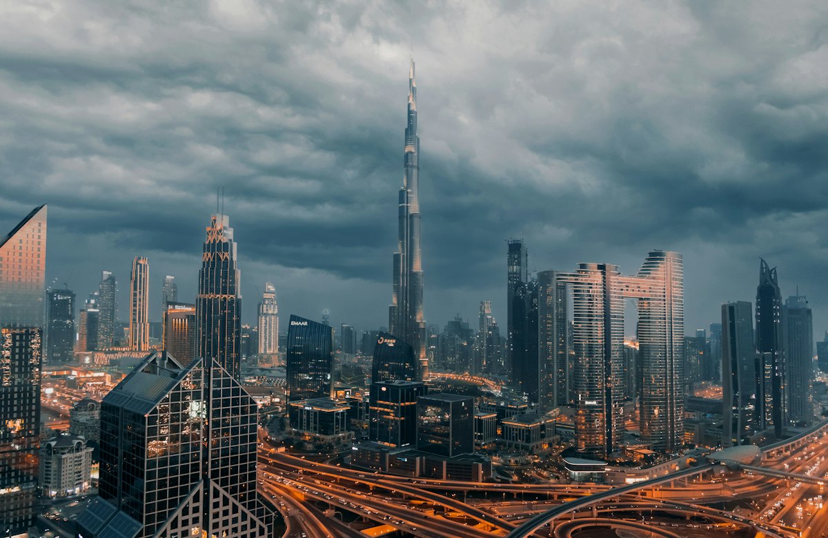 Downtown Dubai at dusk